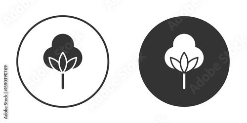 Cotton icon vector clipart in black colors. suitable for graphic work