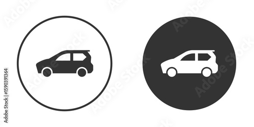 Compact car icon vector clipart in black colors. suitable for graphic work