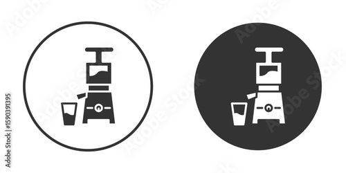 Cold pressed juicer icon vector clipart in black colors. suitable for graphic work