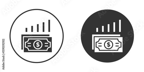 capital gain icon vector clipart in black colors. suitable for graphic work