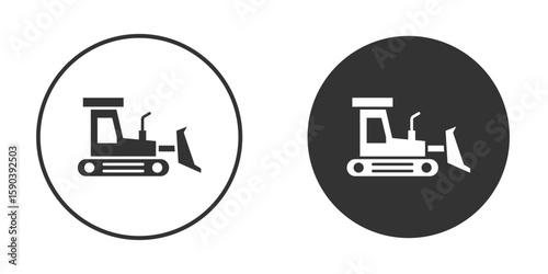 Bulldozer icon vector clipart in black colors. suitable for graphic work