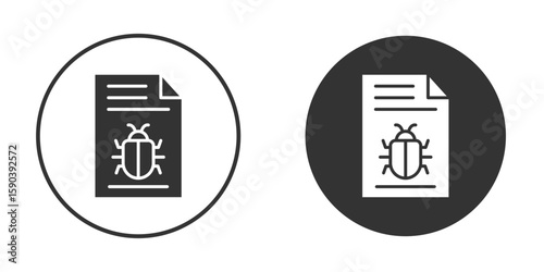 Bug report icon vector clipart in black colors. suitable for graphic work
