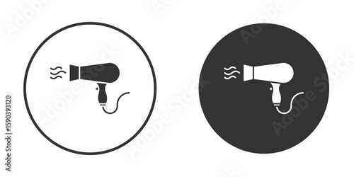 Blow dryer icon vector clipart in black colors. suitable for graphic work