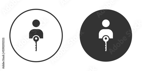 Authentication icon vector clipart in black colors. suitable for graphic work