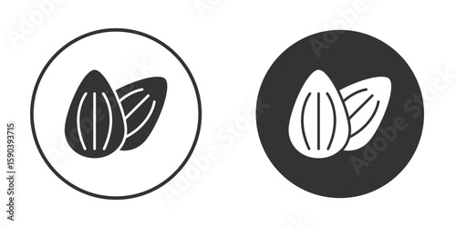Almond icon vector clipart in black colors. suitable for graphic work