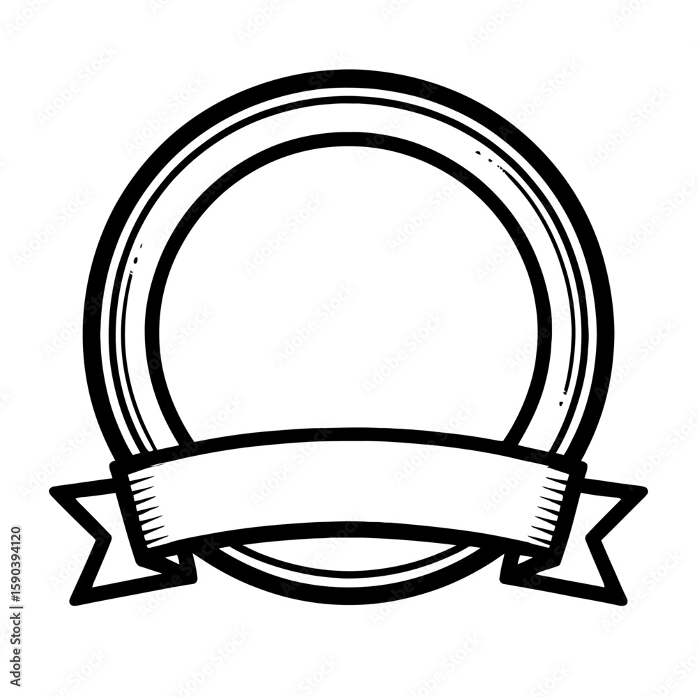Black and White Vector of a Circular Emblem with Ribbon Banner - Minimalist Line Art Design Ideal for Labels, Awards, Logos, and Branding Templates
Black and White Vector of a Circular Emblem with Ribbon Banner - Minimalist Line Art Design Ideal for Labels, Awards, Logos, and Branding Templates