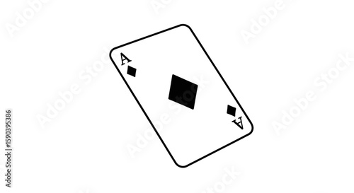 Vector ace of diamonds playing card illustration for casino games and poker tournaments and card game design asset