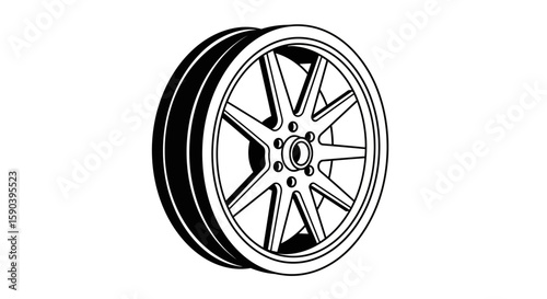 Vector explore stylish car wheel rims vector design for automotive enthusiasts and custom car part illustration needs