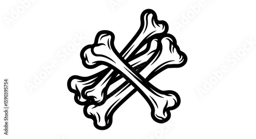 Vector bones crossed skeleton pirate danger death halloween anatomy medical bone structure human remains symbol 100