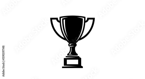 Vector trophy cup vector icon illustration of achievement success and champion award for competition win