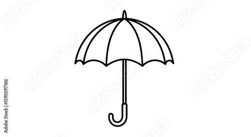 Vector umbrella vector icon illustration, rain protection, weather forecast, monsoon season, open umbrella clipart