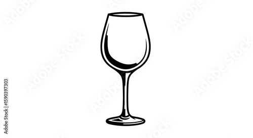 Vector elegant wine glass illustration for restaurant menu and bar promotional material vector design element