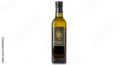 Extra virgin olive oil bottle isolated on a white background