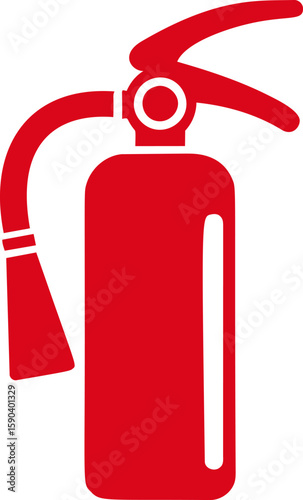 Red fire extinguisher icon illustration with safety concept. Vector illustration
