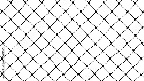 Black chain link fence pattern, geometric design. Vector illustration