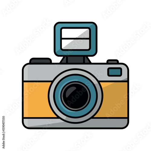 A Charming Depiction of a Classic Camera with a Modern Artistic Flair, Evoking Nostalgia for Analog Photography