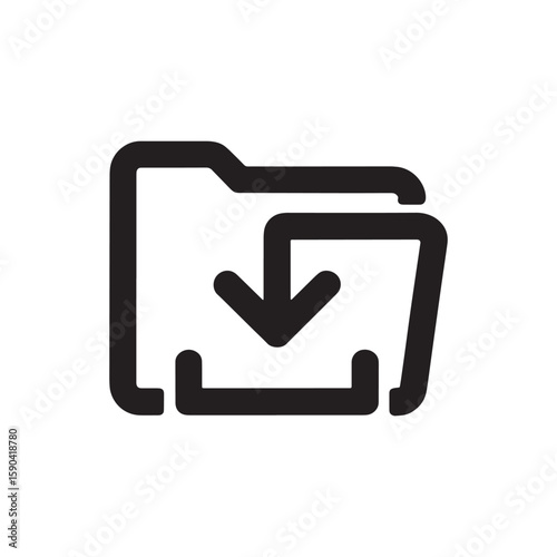Download Folder Icon Graphic File Sharing and Cloud Storage Concept Data Transfer and Document Management Symbol for Business