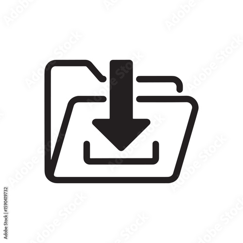 Iconic Representation of File Download Save Process A Symbolic Visualization of Digital Data Transfer and Storage