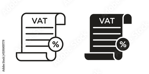 Value added tax VAT icon. vector flat and line symbols. Vector Graphics.