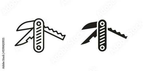 Swiss Knife icon. vector flat and line symbols. Vector Graphics.