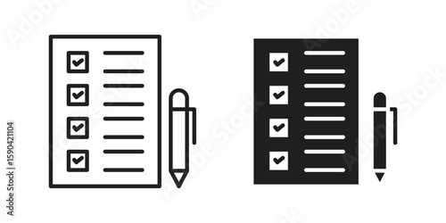 Survey icon. vector flat and line symbols. Vector Graphics.