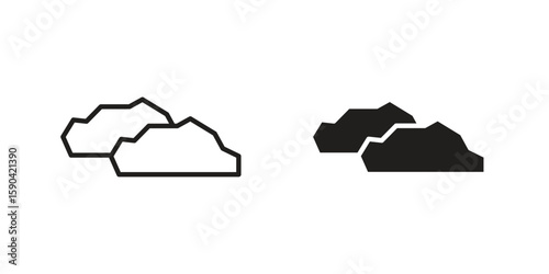 Stone icon. vector flat and line symbols. Vector Graphics.