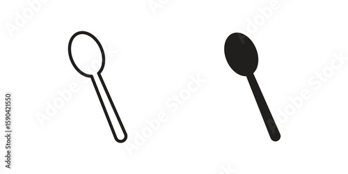 Spoon icon. vector flat and line symbols. Vector Graphics.