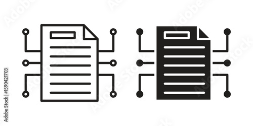 Smart contract icon. vector flat and line symbols. Vector Graphics.