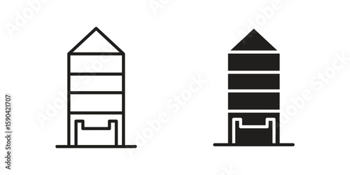 Silo icon. vector flat and line symbols. Vector Graphics.