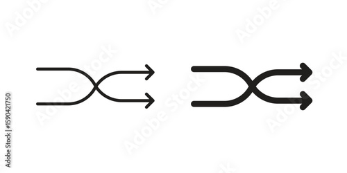 Shuffle icon. vector flat and line symbols. Vector Graphics.