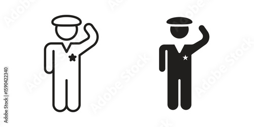 Salute icon. vector flat and line symbols. Vector Graphics.