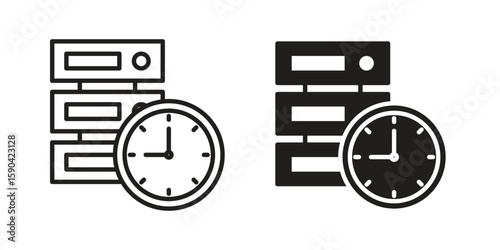 Real time data icon. vector flat and line symbols. Vector Graphics.