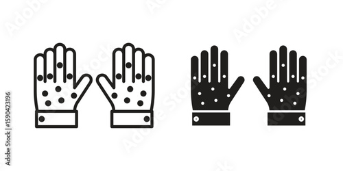 Rash hand icon. vector flat and line symbols. Vector Graphics.