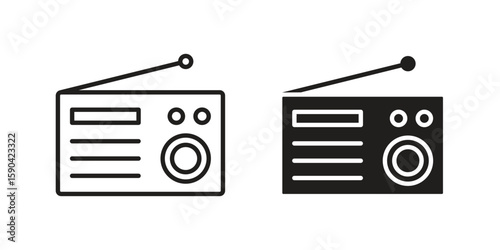 Radio icon. vector flat and line symbols. Vector Graphics.
