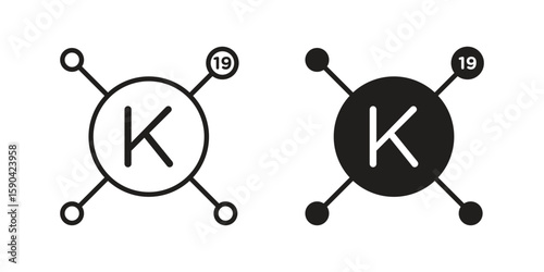 Potassium icon. vector flat and line symbols. Vector Graphics.