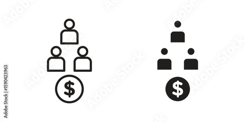 Ponzi scheme icon. vector flat and line symbols. Vector Graphics.
