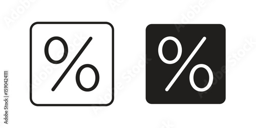 Percent icon. vector flat and line symbols. Vector Graphics.