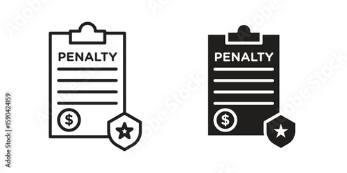 Penalty icon. vector flat and line symbols. Vector Graphics.