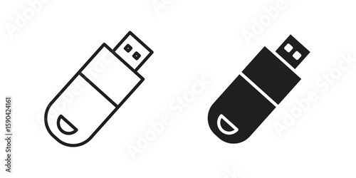 Pendrive icon. vector flat and line symbols. Vector Graphics.