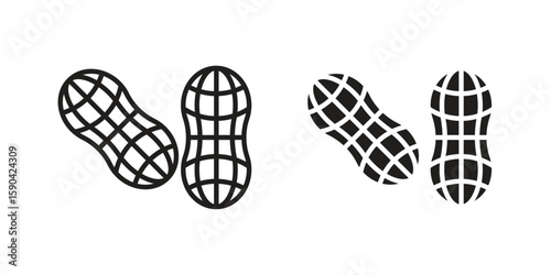 Peanut icon. vector flat and line symbols. Vector Graphics.