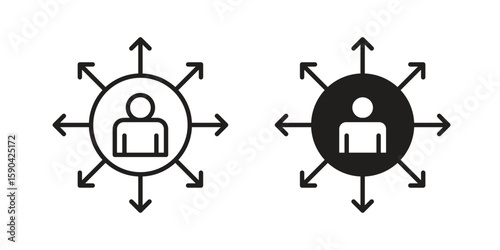 Multitask icon. vector flat and line symbols. Vector Graphics.