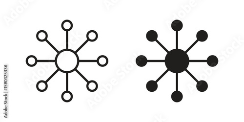Multi channel icon. vector flat and line symbols. Vector Graphics.