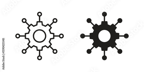 Microservices icon. vector flat and line symbols. Vector Graphics.