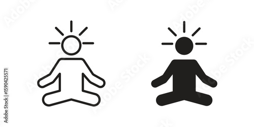 Meditating icon. vector flat and line symbols. Vector Graphics.