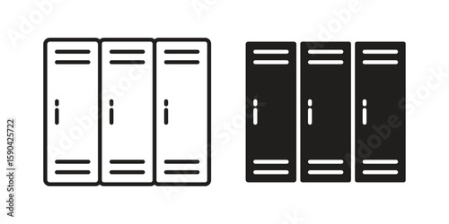 Lockers icon. vector flat and line symbols. Vector Graphics.