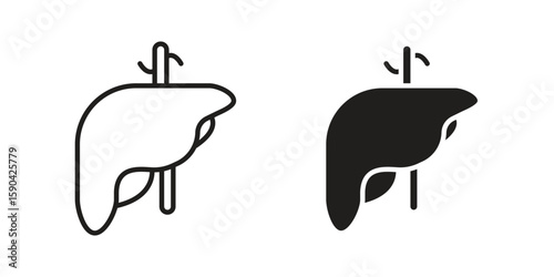 Liver icon. vector flat and line symbols. Vector Graphics.