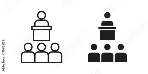 Lecture icon. vector flat and line symbols. Vector Graphics.