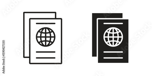 Immigration icon. vector flat and line symbols. Vector Graphics.