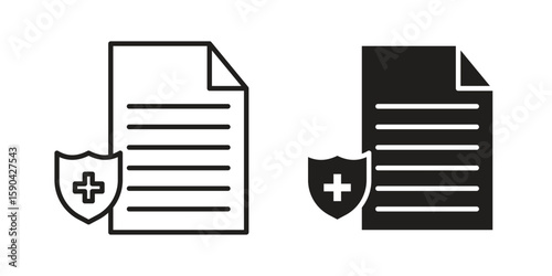 Health insurance icon. vector flat and line symbols. Vector Graphics.