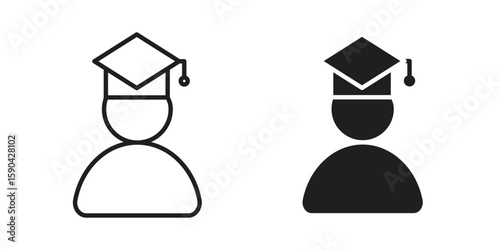 Graduated icon. vector flat and line symbols. Vector Graphics.